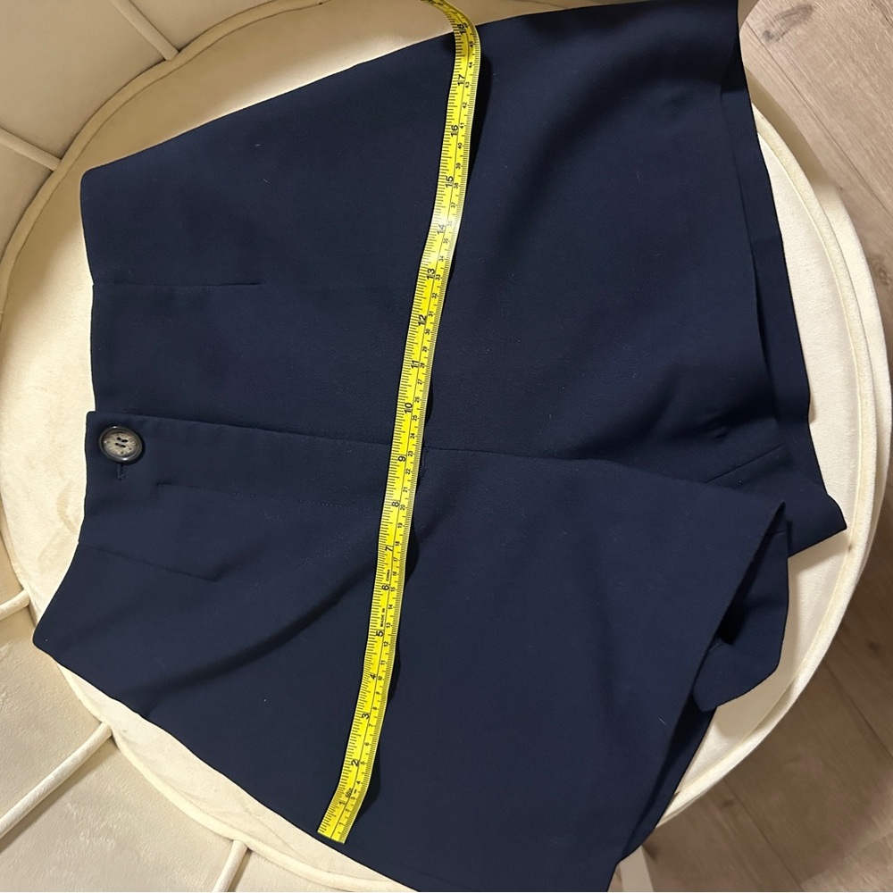 Navy High-Waisted Tailored Shorts - Picture 4 of 5
